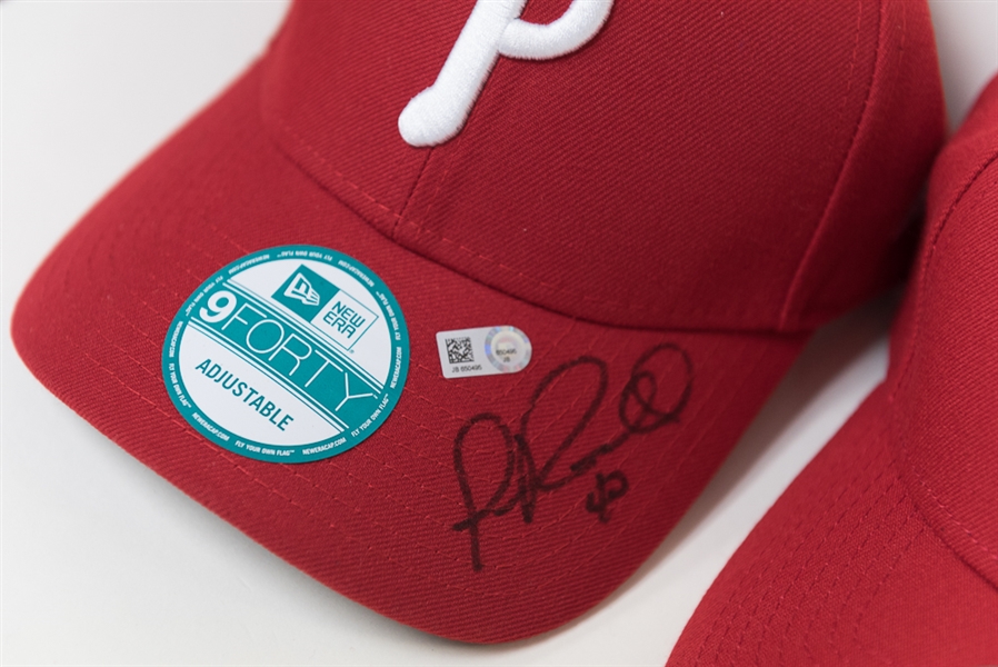 Lot of 10 Signed Phillies Hats (All MLB Certified) - with Clay Buchholz, Darin Ruf, Cody Asche, +