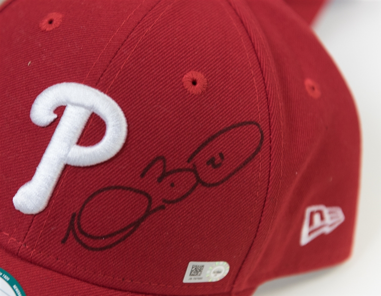 Lot of 10 Signed Phillies Hats (All MLB Certified) - with Clay Buchholz, Darin Ruf, Cody Asche, +