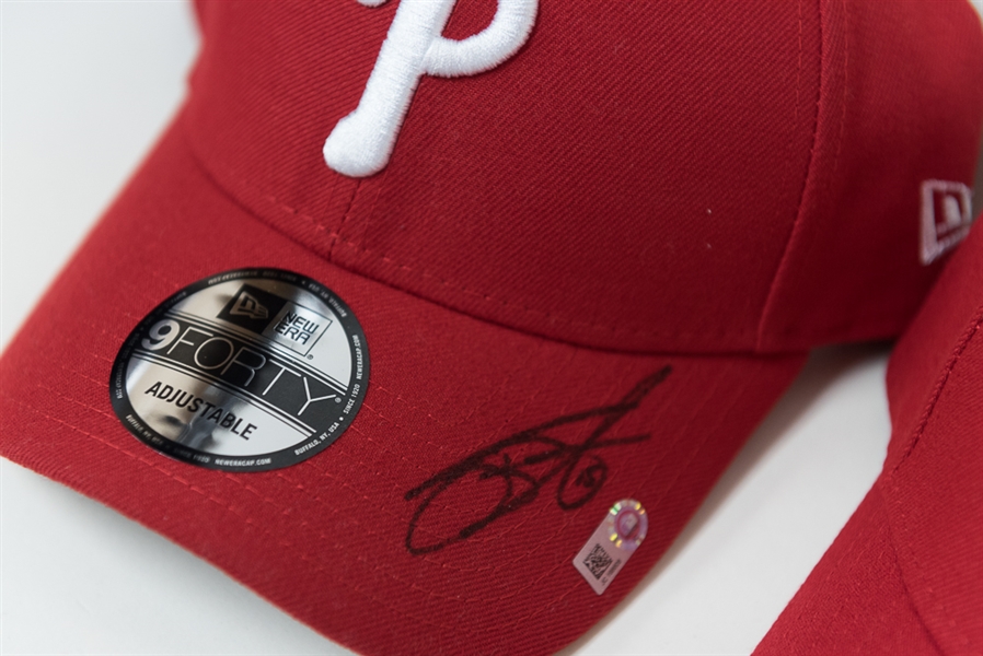 Lot of 10 Signed Phillies Hats (All MLB Certified) - with Clay Buchholz, +