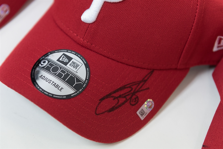 Lot of 10 Signed Phillies Hats (All MLB Certified) - with Clay Buchholz, +