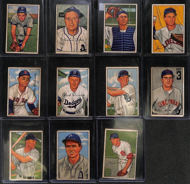 Lot of 11 - 1952 Bowman Baseball Cards w. Mickey Vernon