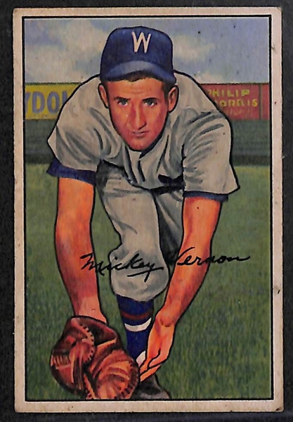 Lot of 11 - 1952 Bowman Baseball Cards w. Mickey Vernon
