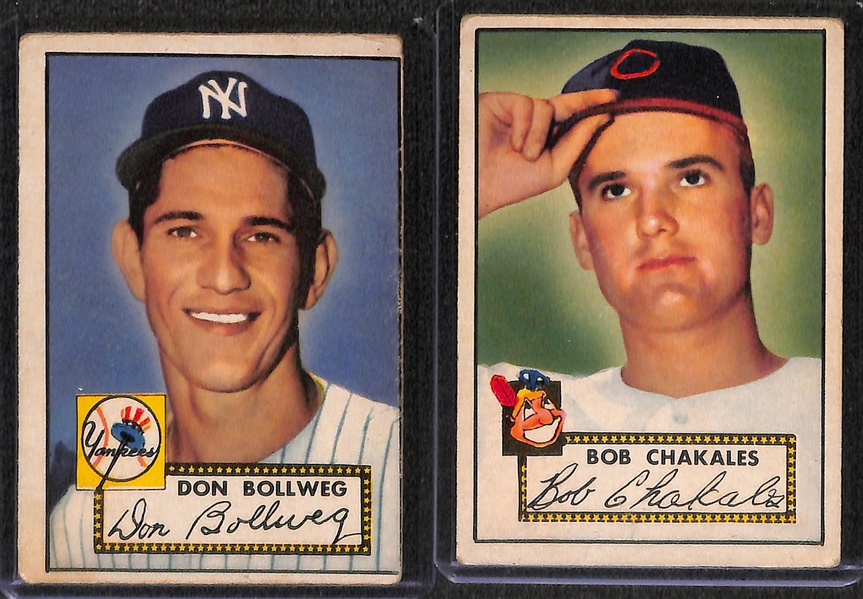 Lot of 12 - 1952 Topps Baseball Cards w. Bob Miller