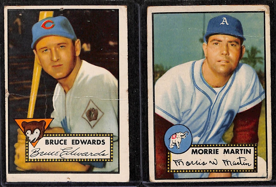 Lot of 12 - 1952 Topps Baseball Cards w. Bob Miller