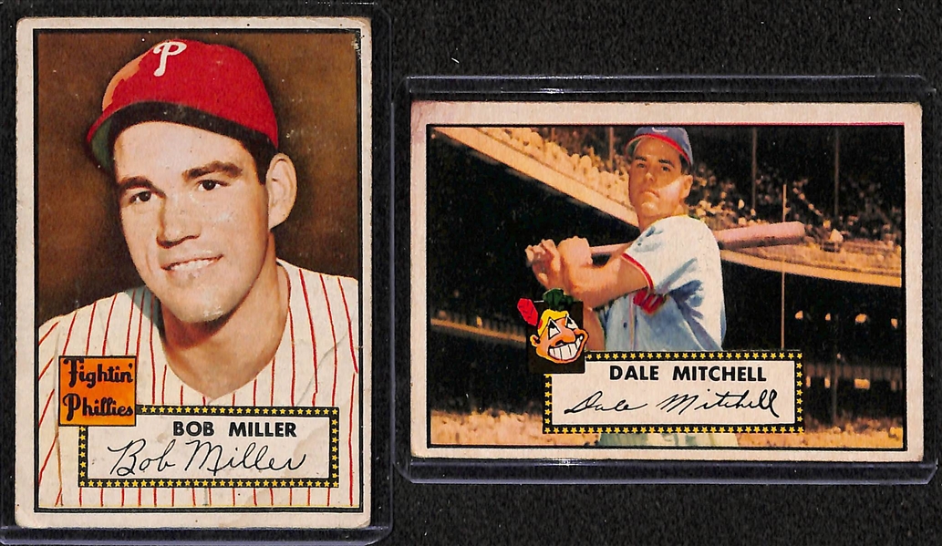 Lot of 12 - 1952 Topps Baseball Cards w. Bob Miller