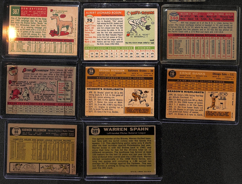 Lot of 16 - 1955-1961 Topps Baseball Cards w. 1959 Don Drysdale