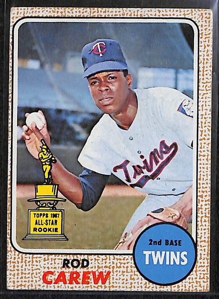Lot of 105 - 1968 Topps Baseball Cards w. Rod Carew