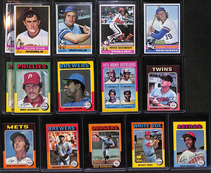Lot of 39 - 1975-76 Topps Baseball Cards w. (2) 1976 Nolan Ryan Cards