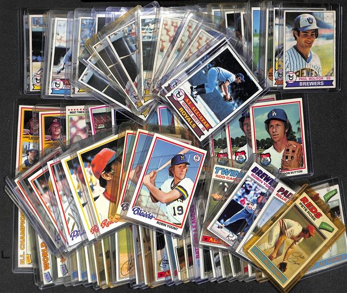 Lot of 90 - 1977-79 Topps Baseball Cards w. Pete Rose
