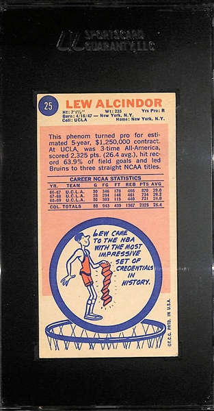 1969-70 Topps Lew Alcinder (Kareem Abdul-Jabbar) Rookie Card Graded SGC 5