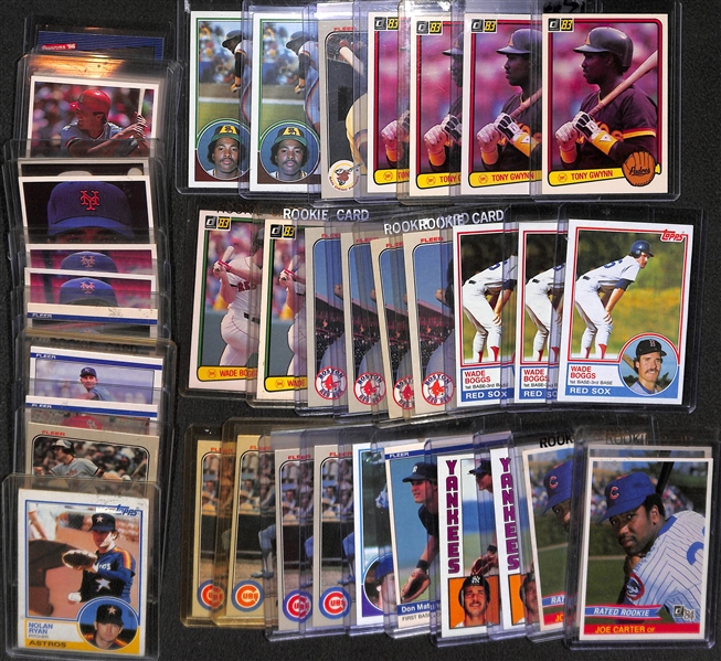 Lot of 43 - 1983-84 Topps/Fleer/Donruss Baseball Cards w. Gwynn, Sandberg, Boggs, & Mattingly - Mixed Rookies & Stars