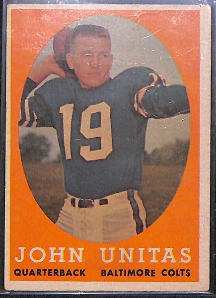 Lot of 13 - 1956-59 Topps Football Cards w. 1958 Johnny Unitas