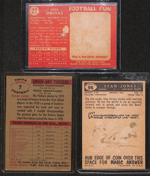 Lot of 13 - 1956-59 Topps Football Cards w. 1958 Johnny Unitas