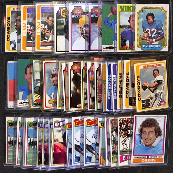 Lot of 42 - 1969-80 Topps Football Cards w. 1978 Tony Dorsett