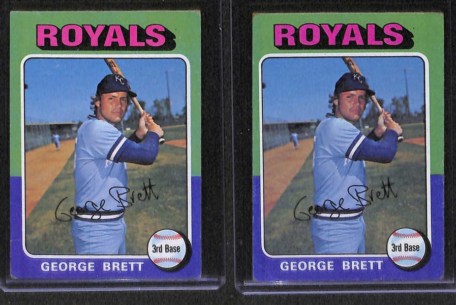 Lot of 4 - 1975 Topps Baseball George Brett Rookie Cards
