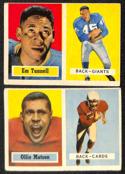 Lot of 159 Different 1957-1959 Topps Football Cards w. 1957 Pete Retzlaff