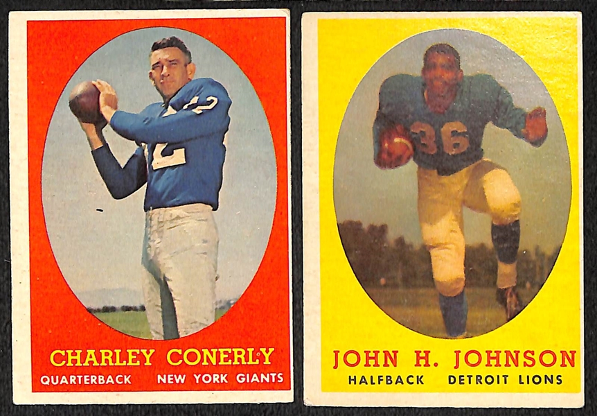 Lot of 159 Different 1957-1959 Topps Football Cards w. 1957 Pete Retzlaff