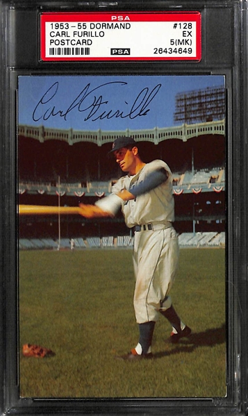 Lot of 2 - 1953-55 Dormand Post Cards - Gil Hodges & Carl Furillo - PSA 5