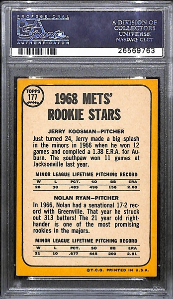1968 Topps Nolan Ryan #177  Rookie Graded PSA 5 (EX)