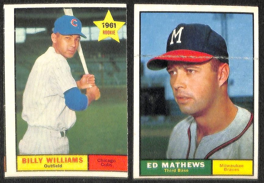 Lot of 283 Different 1961 Topps Baseball Cards w. Willie McCovey