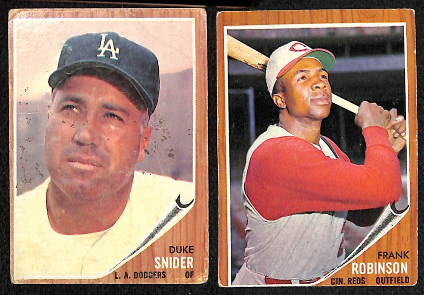 Lot of 214 Different 1962 Topps Baseball Cards w. Gaylord Perry Rookie Card