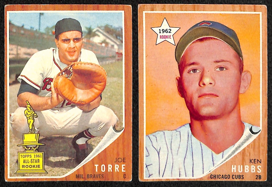 Lot of 214 Different 1962 Topps Baseball Cards w. Gaylord Perry Rookie Card