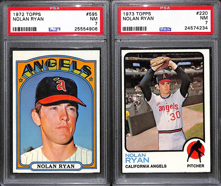 1972 and 1973 Topps Nolan Ryan PSA 7 Graded Lot