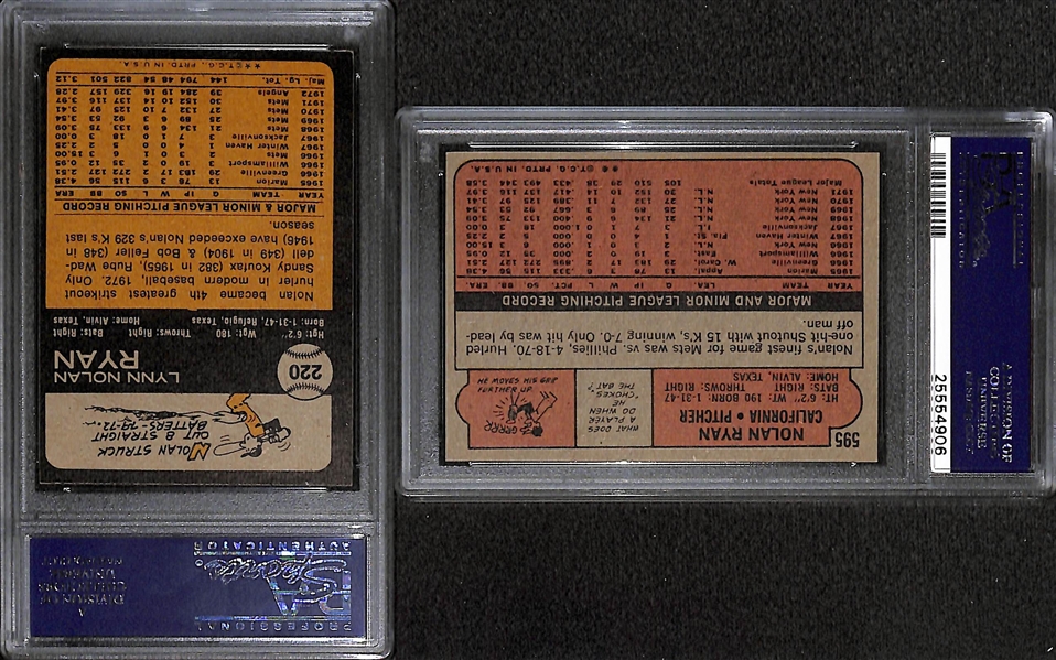 1972 and 1973 Topps Nolan Ryan PSA 7 Graded Lot