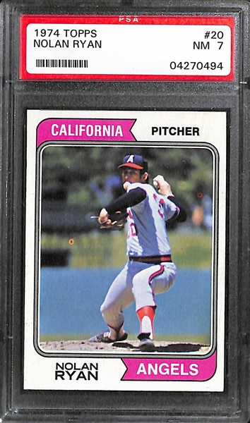 1974-1976 Topps Nolan Ryan PSA 7 Graded Lot (4 Cards)