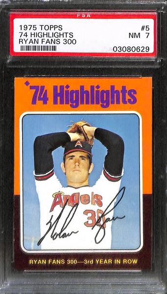 1974-1976 Topps Nolan Ryan PSA 7 Graded Lot (4 Cards)