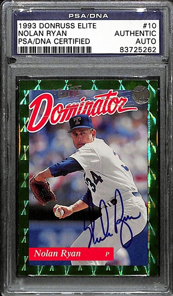 1993 Donruss Elite Dominator Nolan Ryan Autographed Card (PSA/DNA) #ed/5000