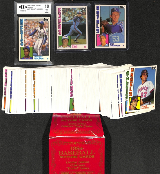 1984 Topps Traded Tiffany Set w/ Dwight Gooden Graded BCCG 10