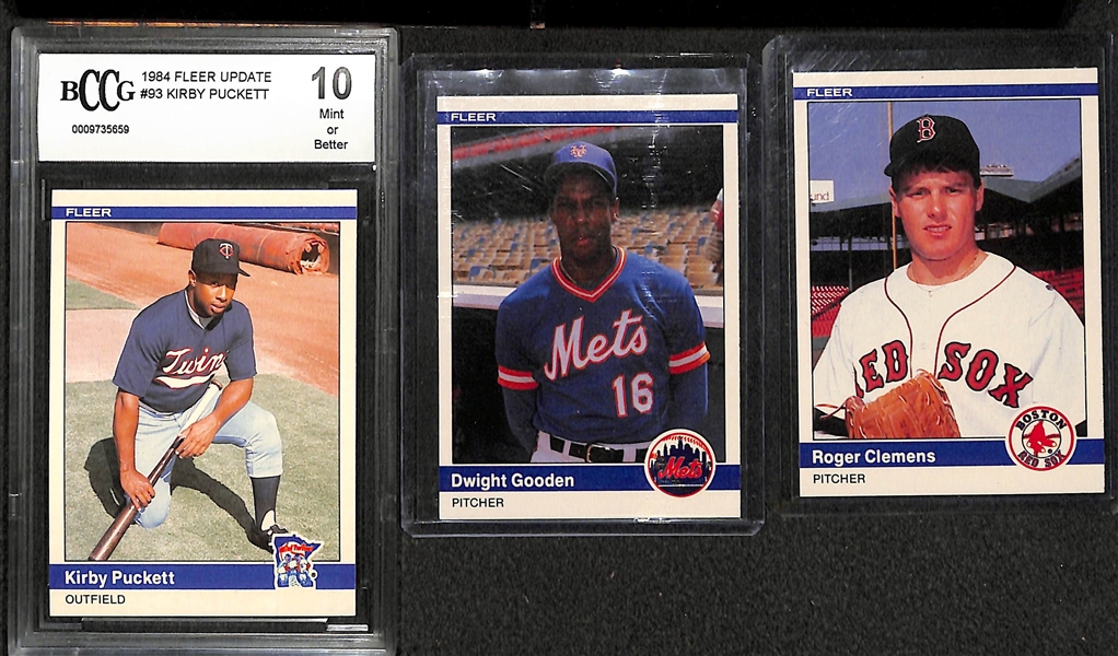 1984 Fleer Update Set w/ Gooden, Clemens, and Puckett Rookies (Puckett Graded BCCG 10)