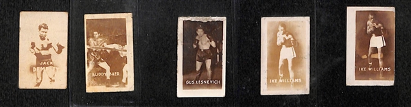 Lot of (5) 1948 Topps Magic Boxing Cards w/ Jack Dempsey