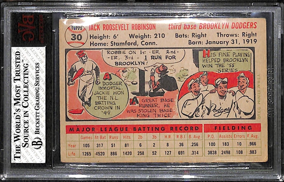 1956 Topps Jackie Robinson #30 Graded Beckett BVG 3.5