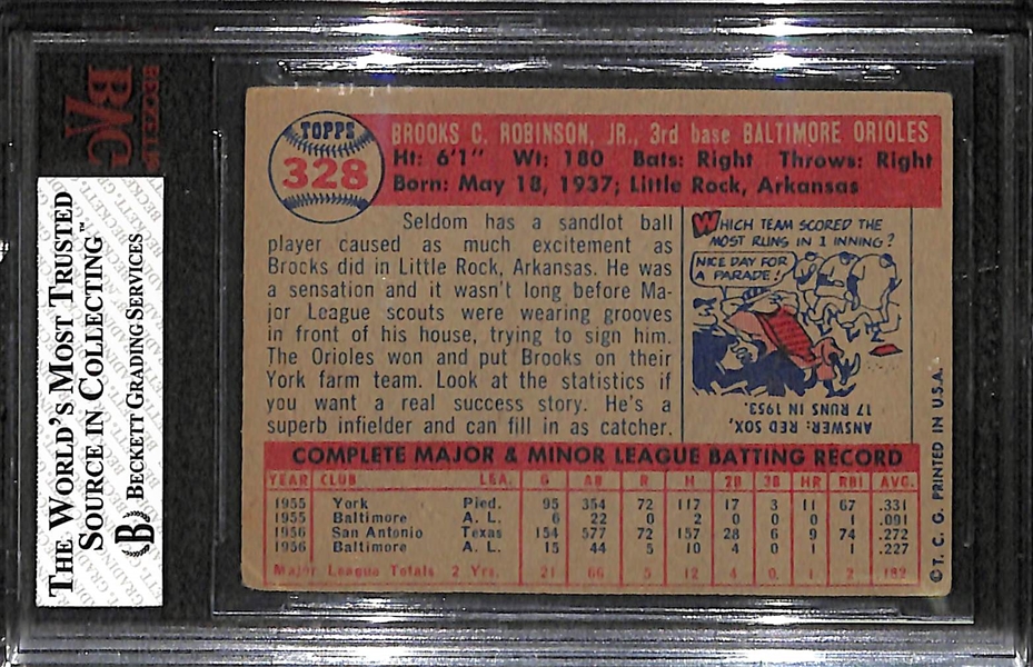 1957 Topps Brooks Robinson Rookie Graded Beckett BVG 3 (#328)