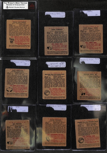 1948 Bowman Football Lot of (9) Cards w/ Steve Van Buren BVG 2.5 Rookie!