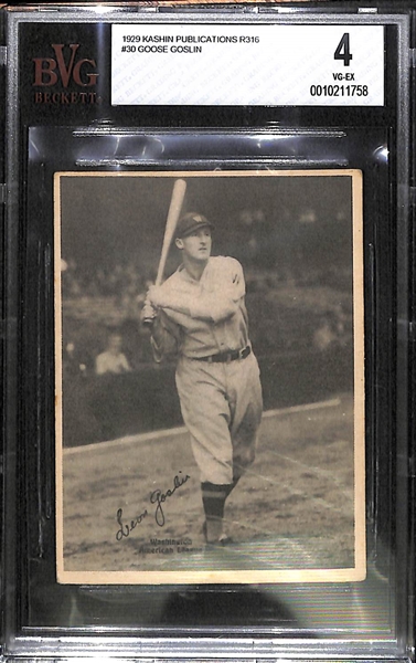1929 R316 Kashin Leon Goose Goslin (HOF) BVG 4
