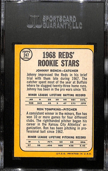 1968 Topps Johnny Bench Rookie (#247) SGC 50 (VG/EX)