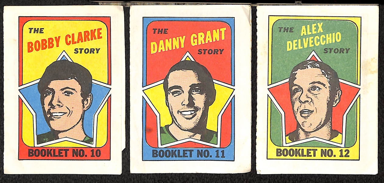 1971-72 Topps Hockey Booklet Complete Set (24),  VG-NM, w/ Clarke, Orr, Howe, Dryden, Hull 