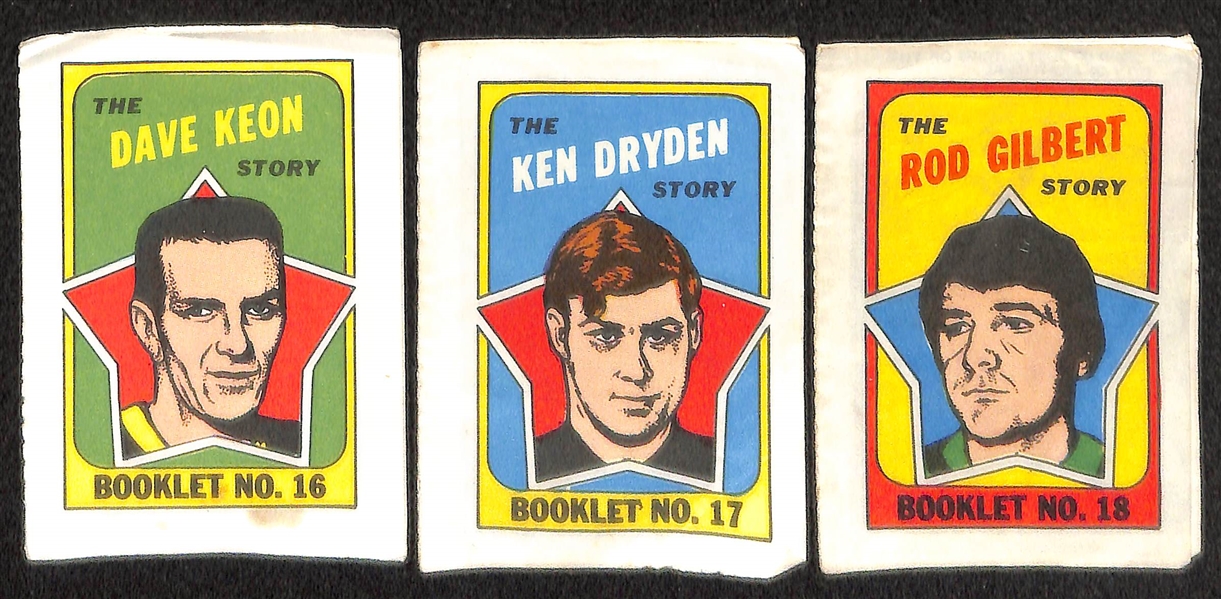1971-72 Topps Hockey Booklet Complete Set (24),  VG-NM, w/ Clarke, Orr, Howe, Dryden, Hull 