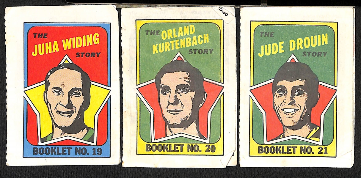 1971-72 Topps Hockey Booklet Complete Set (24),  VG-NM, w/ Clarke, Orr, Howe, Dryden, Hull 