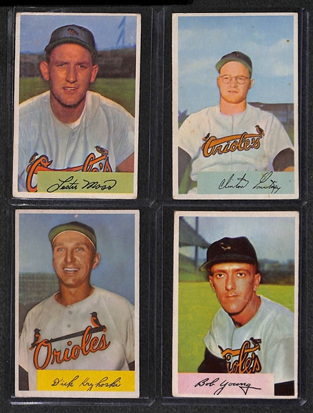 Lot of 14 - 1954 Bowman Baltimore Orioles Cards w. Don Larsen RC