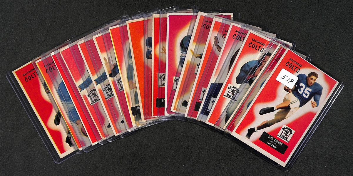 Lot of 16 - 1955 Bowman Baltimore Colts Cards w. Alan Ameche Rookie Card