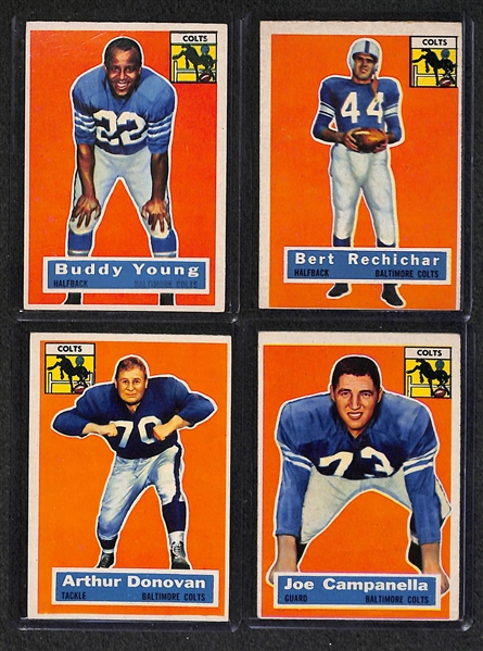 Lot of 14 - 1956 Topps Baltimore Colt Cards with Art Donovan