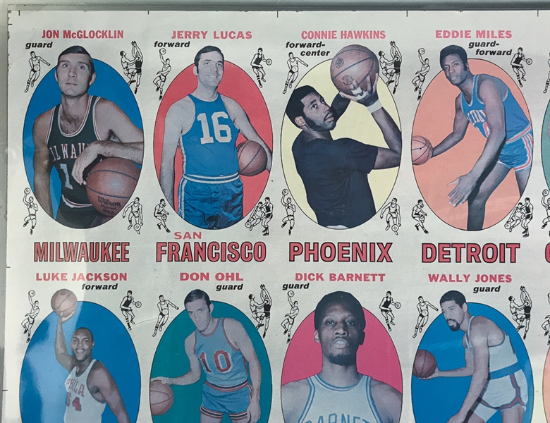 1969-70 Topps Uncut Basketball Proof Sheet (Blank Back) w/ Jabbar Rookie