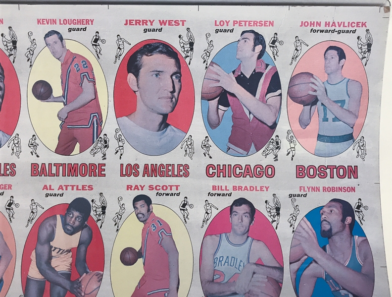 1969-70 Topps Uncut Basketball Proof Sheet (Blank Back) w/ Jabbar Rookie