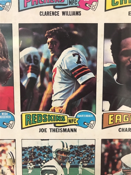 1975 Topps Football Uncut Sheet (w/ Branch, Pearson, and Theismann Rookies)
