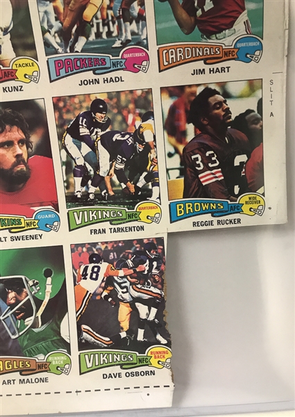1975 Topps Football Uncut Sheet (w/ Branch, Pearson, and Theismann Rookies)