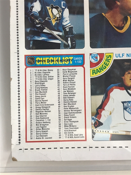 1978-79 Topps Hockey 132-card Uncut Sheet